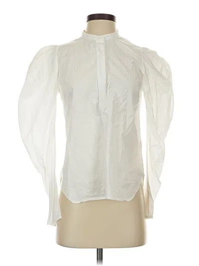 Pre-owned A.l.c Long Sleeve Blouse In White