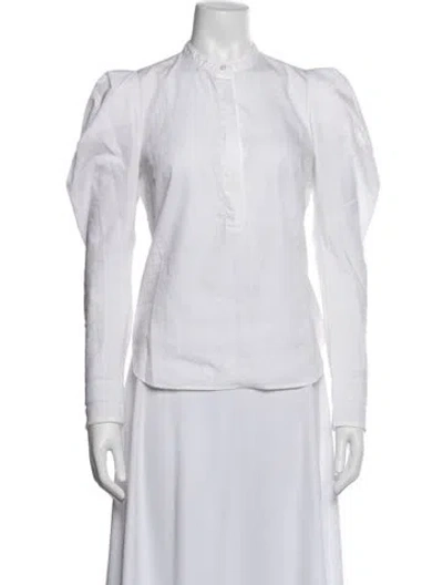 Pre-owned A.l.c Long Sleeve Blouse In White
