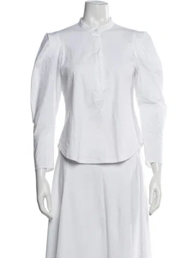Pre-owned A.l.c Long Sleeve Blouse In White
