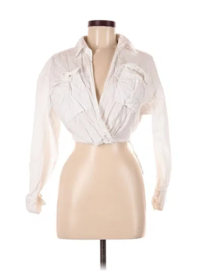 Pre-owned A.l.c Long Sleeve Blouse In White