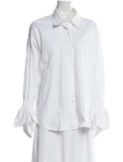 Pre-owned A.l.c Long Sleeve Blouse In White