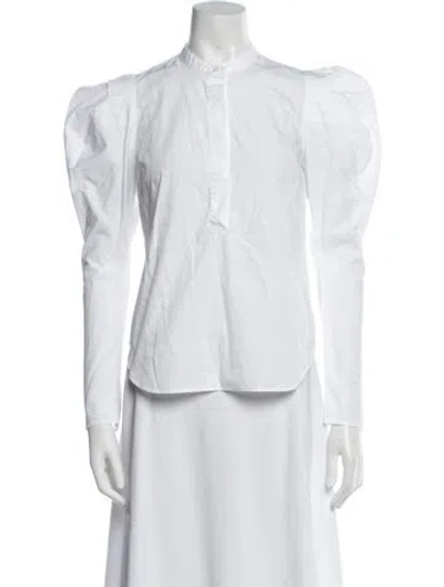 Pre-owned A.l.c Long Sleeve Blouse In White