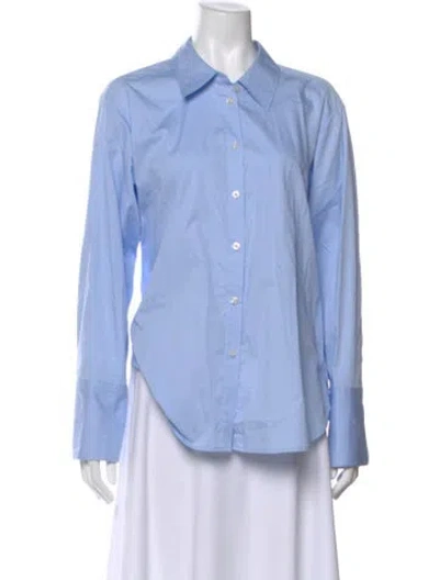 Pre-owned A.l.c Long Sleeve Button-up Top In Blue