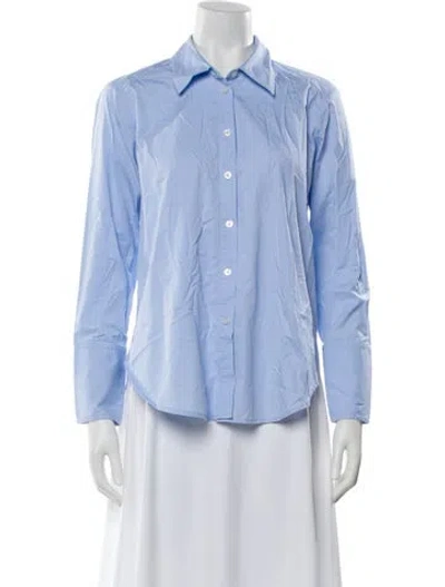 Pre-owned A.l.c Long Sleeve Button-up Top In Blue