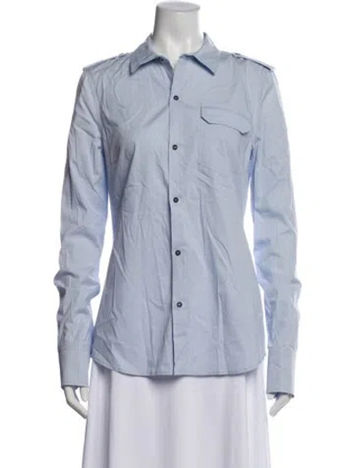 Pre-owned A.l.c Long Sleeve Button-up Top In Blue