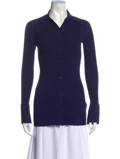 Pre-owned A.l.c Long Sleeve Button-up Top In Blue