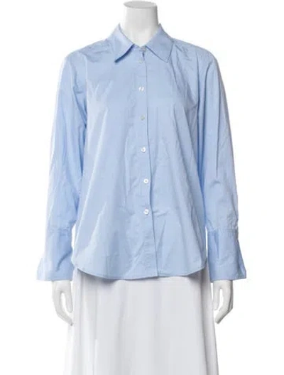 Pre-owned A.l.c Long Sleeve Button-up Top In Blue