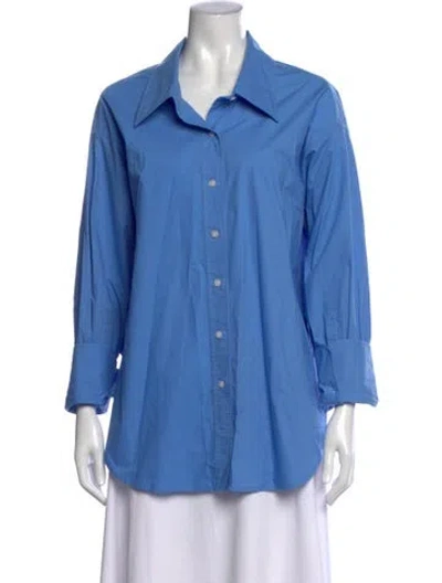 Pre-owned A.l.c Long Sleeve Button-up Top In Blue