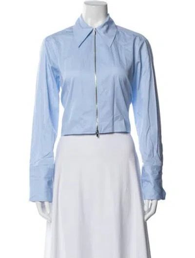 Pre-owned A.l.c Long Sleeve Button-up Top In Blue