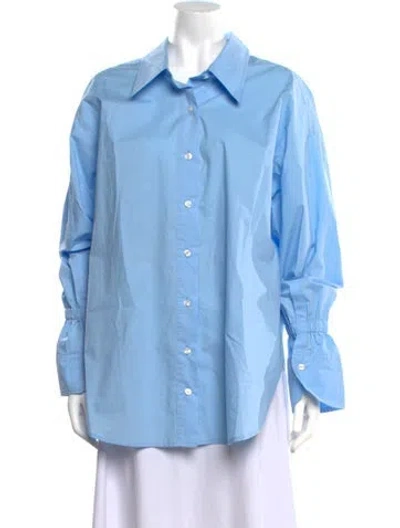 Pre-owned A.l.c Long Sleeve Button-up Top In Blue