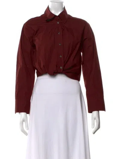 Pre-owned A.l.c Long Sleeve Button-up Top In Burgundy