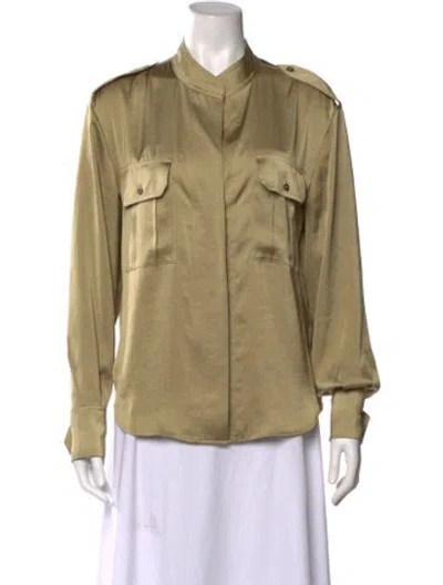 Pre-owned A.l.c Long Sleeve Button-up Top In Neutral