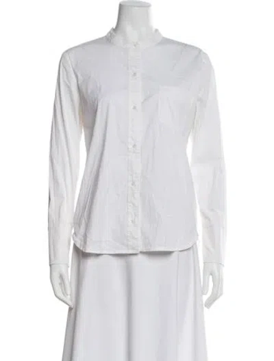 Pre-owned A.l.c Long Sleeve Button-up Top In White