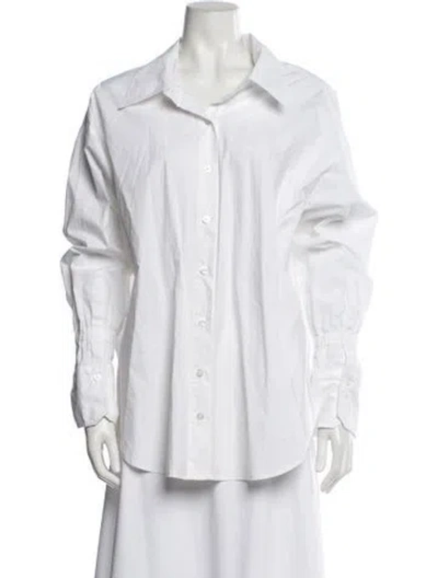Pre-owned A.l.c Long Sleeve Button-up Top In White