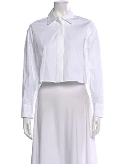 Pre-owned A.l.c Long Sleeve Button-up Top In White