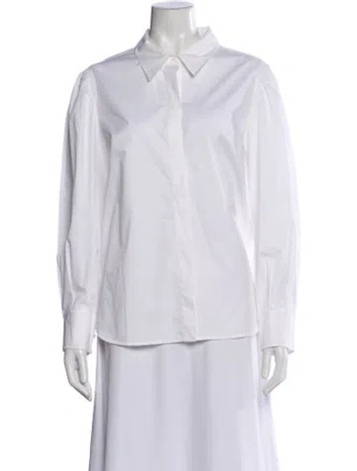 Pre-owned A.l.c Long Sleeve Button-up Top In White
