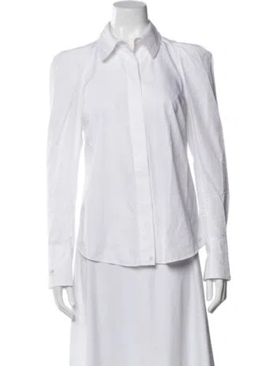 Pre-owned A.l.c Long Sleeve Button-up Top In White