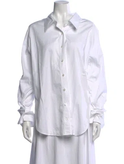 Pre-owned A.l.c Long Sleeve Button-up Top In White