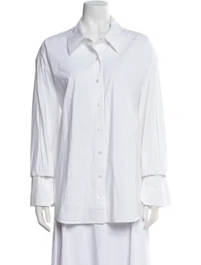 Pre-owned A.l.c Long Sleeve Button-up Top In White