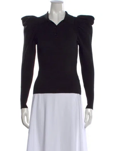 Pre-owned A.l.c Long Sleeve Polo In Black