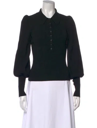 Pre-owned A.l.c Long Sleeve Polo In Black