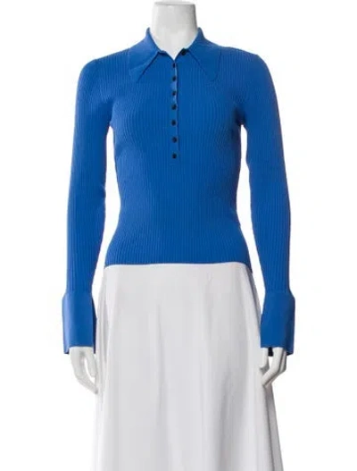 Pre-owned A.l.c Long Sleeve Polo In Blue