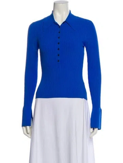 Pre-owned A.l.c Long Sleeve Polo In Blue