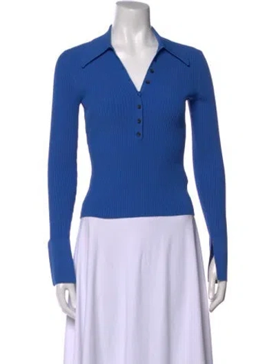 Pre-owned A.l.c Long Sleeve Polo In Blue