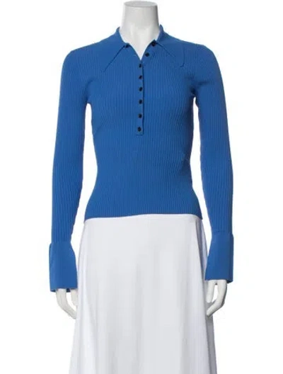 Pre-owned A.l.c Long Sleeve Polo In Blue