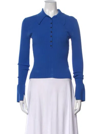Pre-owned A.l.c Long Sleeve Polo In Blue