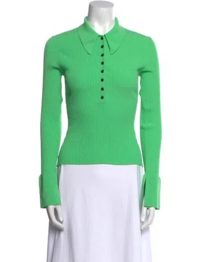 Pre-owned A.l.c Long Sleeve Polo In Green