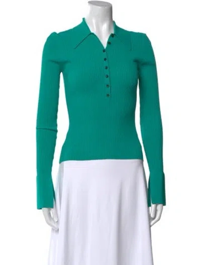 Pre-owned A.l.c Long Sleeve Polo In Green