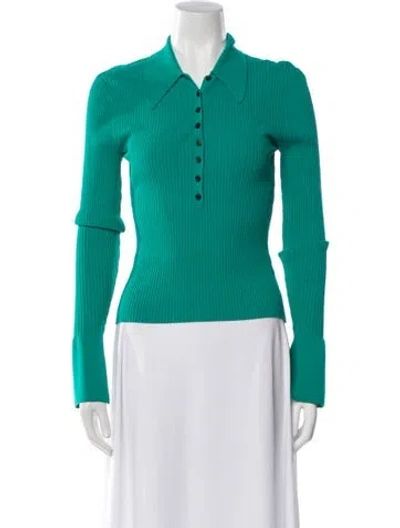 Pre-owned A.l.c Long Sleeve Polo In Green