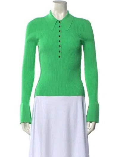 Pre-owned A.l.c Long Sleeve Polo In Green