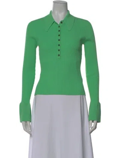 Pre-owned A.l.c Long Sleeve Polo In Green