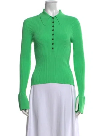 Pre-owned A.l.c Long Sleeve Polo In Green