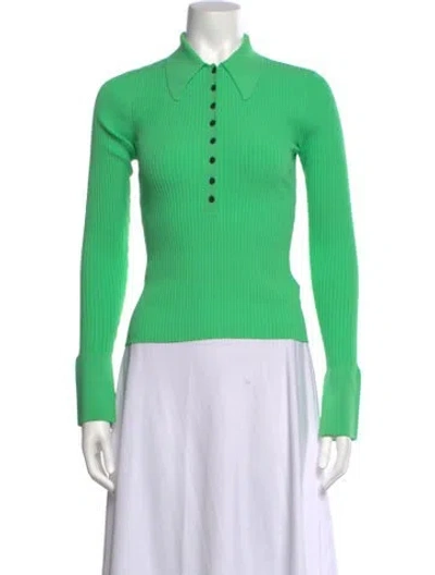 Pre-owned A.l.c Long Sleeve Polo In Green
