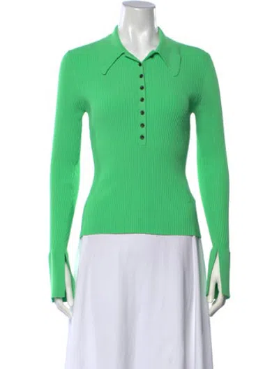 Pre-owned A.l.c Long Sleeve Polo In Green