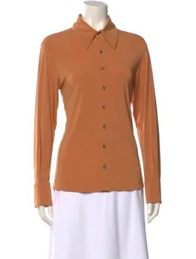 Pre-owned A.l.c Long Sleeve Polo In Orange