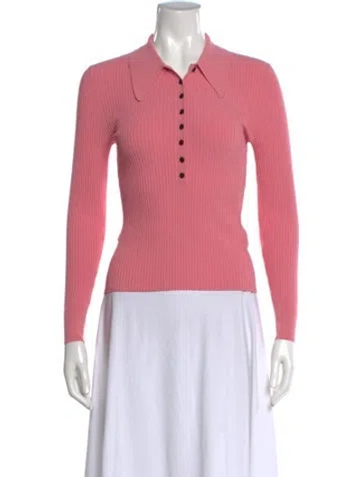 Pre-owned A.l.c Long Sleeve Polo In Pink