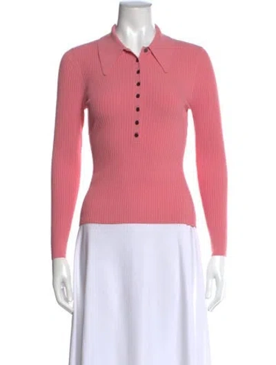 Pre-owned A.l.c Long Sleeve Polo In Pink