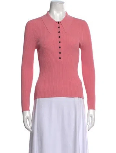 Pre-owned A.l.c Long Sleeve Polo In Pink