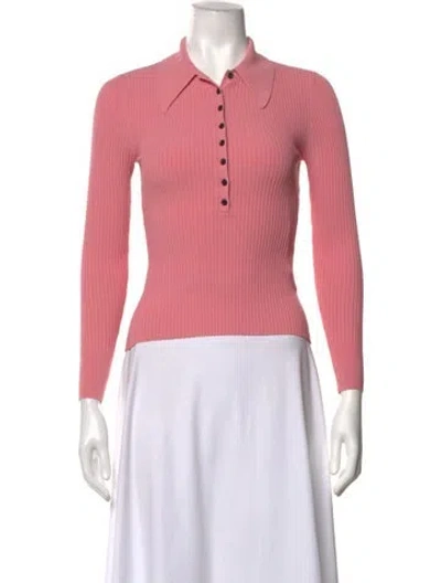 Pre-owned A.l.c Long Sleeve Polo In Pink