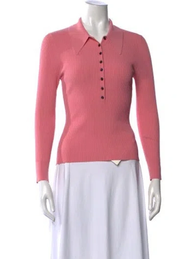 Pre-owned A.l.c Long Sleeve Polo In Pink