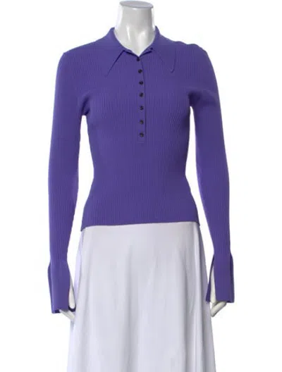 Pre-owned A.l.c Long Sleeve Polo In Purple