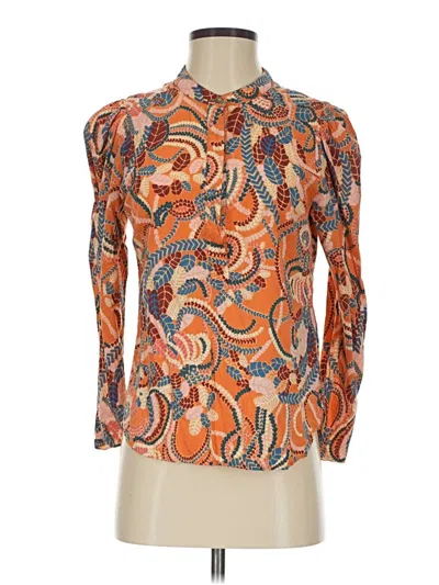 Pre-owned A.l.c Long Sleeve Polo Shirt In Orange