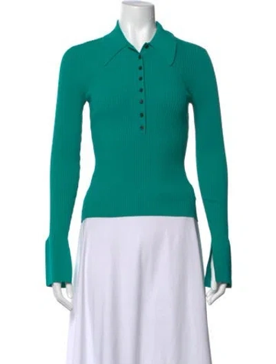 Pre-owned A.l.c Long Sleeve Polo W/ Tags In Green