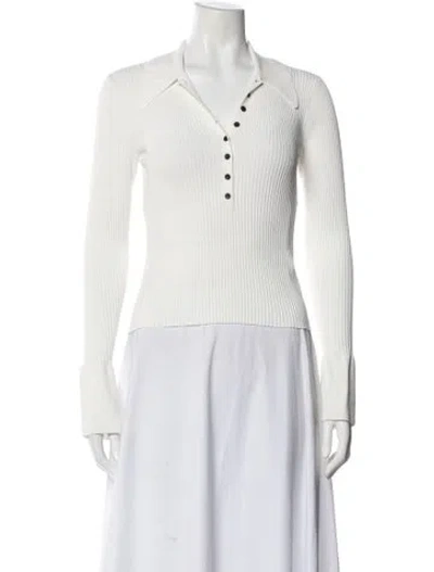 Pre-owned A.l.c Long Sleeve Polo In White