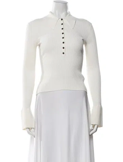 Pre-owned A.l.c Long Sleeve Polo In White
