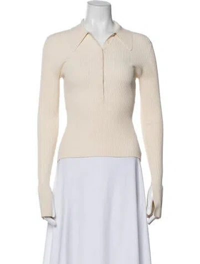 Pre-owned A.l.c Long Sleeve Polo In White